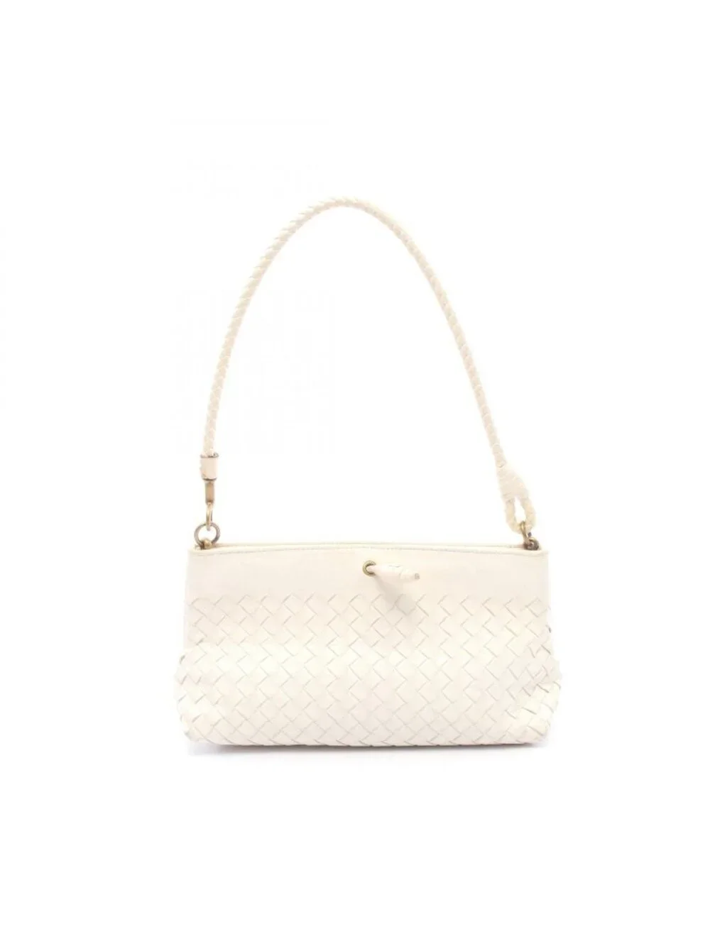 Bottega Veneta Shoulder Bag Intrecciato White Leather